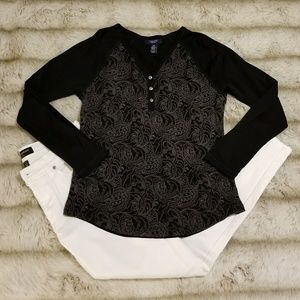 Brown and black patterned top